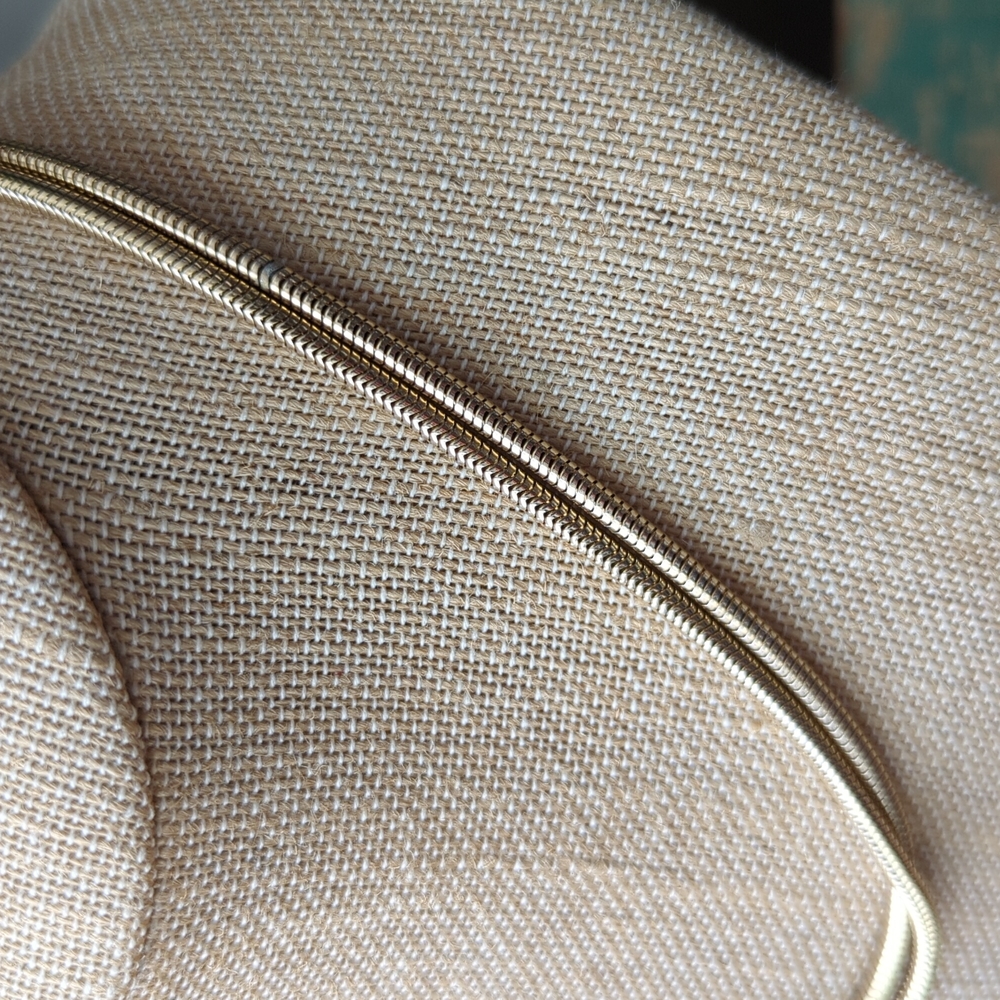 Vintage Classic Gold-Tone Double Snake Omega Chain Necklace